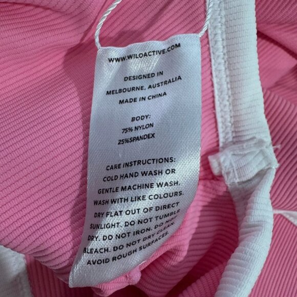 Wilo The Label Pink Ribbed Active Wear Athletic Sports Bra Top Sz S NWT - Picture 5 of 9